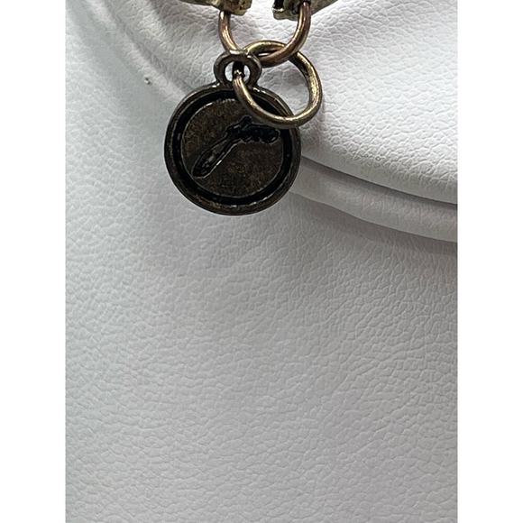 Jane Marie Hand Knotted Black leather Tassel Blue Faux Turquoise Arrow Pendant - Picture 13 of 15